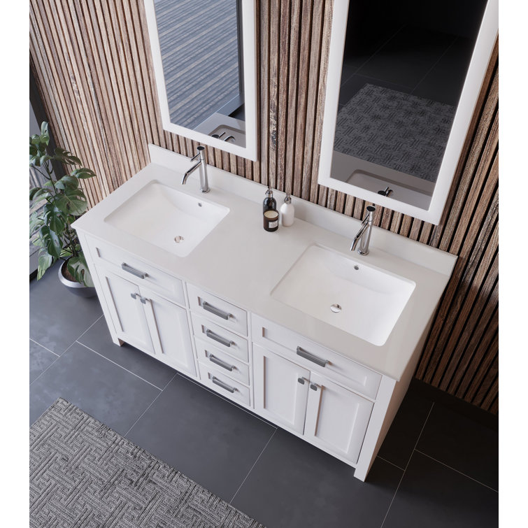Rosalind Wheeler Christhilde 1500mm Free-standing Double Bathroom ...